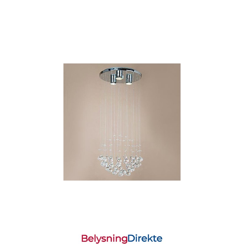 Moderne 3-Lyss Innfelt Lampe Med Krystallperler