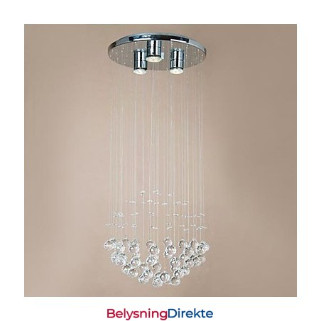 Moderne 3-Lyss Innfelt Lampe Med Krystallperler