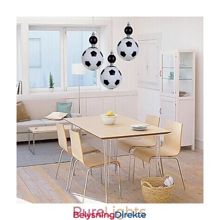 Klassisk Moderne Fotball Rund Pendellampe Med 3 Lys