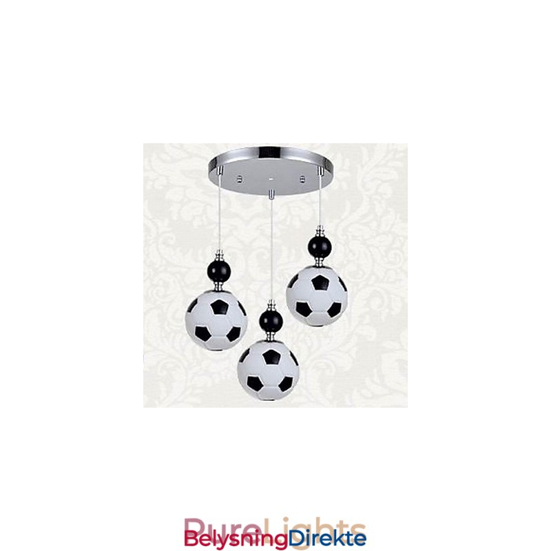 Klassisk Moderne Fotball Rund Pendellampe Med 3 Lys
