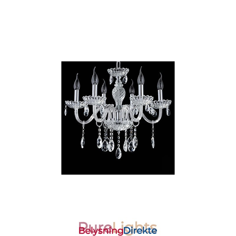 6 Lys I Palassstil Med Glasslysekrone Og Stearinlyspære