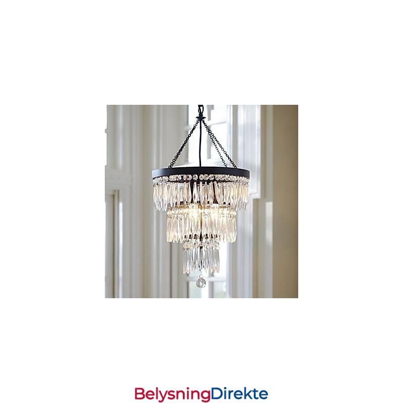 Anhengslampe Med 3 Lys, Moderne, Elegant Metall, Krystallmaling