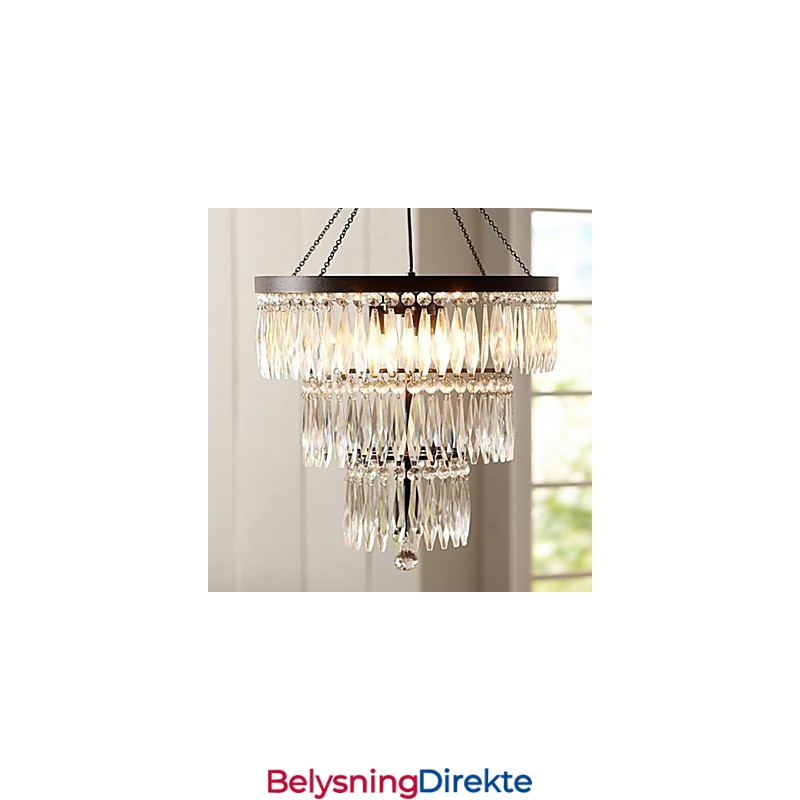 Anhengslampe Med 3 Lys, Moderne, Elegant Metall, Krystallmaling