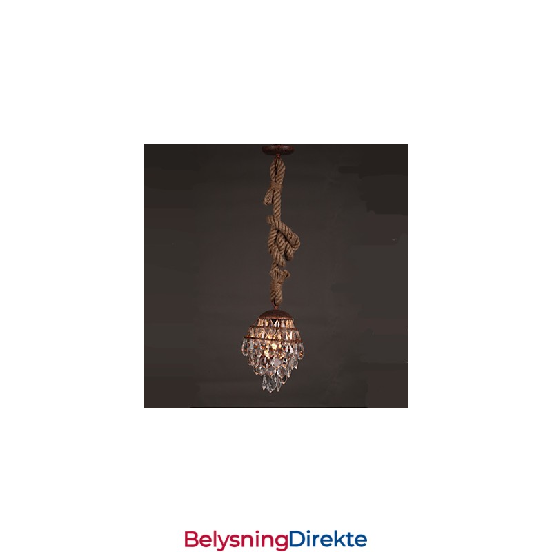 Retro Lounge Hamp Industriell Vindimitasjonskrystalllysekrone