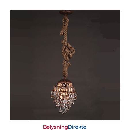 Retro Lounge Hamp Industriell Vindimitasjonskrystalllysekrone