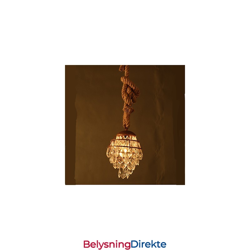 Retro Lounge Hamp Industriell Vindimitasjonskrystalllysekrone