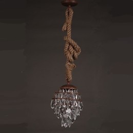 Retro Lounge Hamp Industriell Vindimitasjonskrystalllysekrone