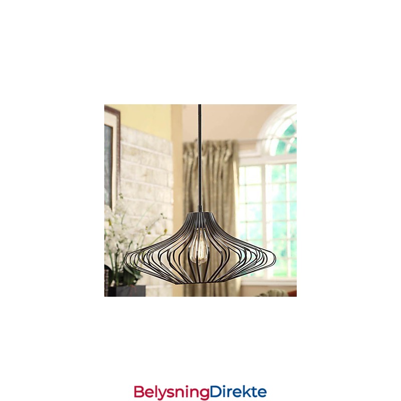 Moderne Pendellampe Med Svart Metallskjerm