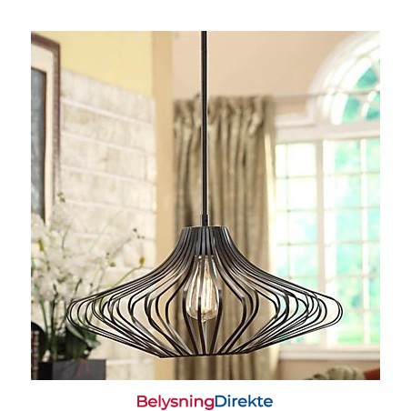 Moderne Pendellampe Med Svart Metallskjerm