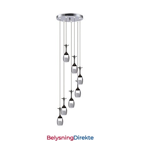 Moderne Pendellampe Med 7 Lys, Integrerte Pærer Inkludert, Trappelampe