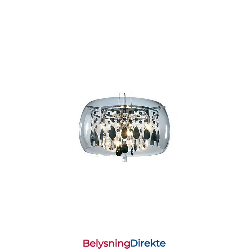 Moderne Og Moderne Trommekrystall I Ministil, Galvanisert Pendellampe