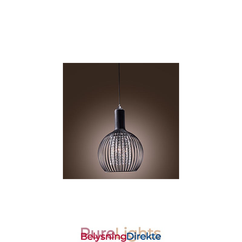 Moderne Og Moderne Lykt I Krystall I Ministil Med Galvanisert Pendellampe