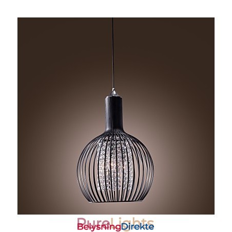 Moderne Og Moderne Lykt I Krystall I Ministil Med Galvanisert Pendellampe