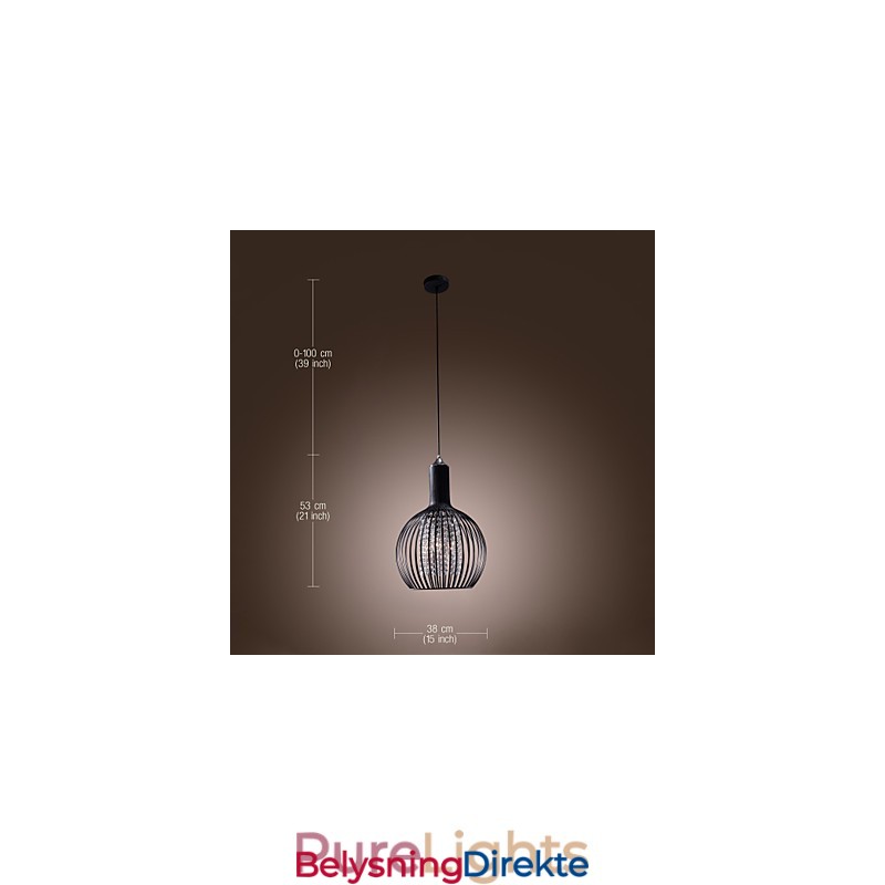 Moderne Og Moderne Lykt I Krystall I Ministil Med Galvanisert Pendellampe