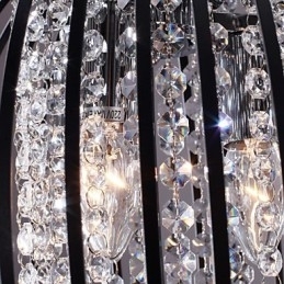 Moderne Og Moderne Lykt I Krystall I Ministil Med Galvanisert Pendellampe