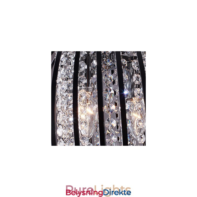 Moderne Og Moderne Lykt I Krystall I Ministil Med Galvanisert Pendellampe