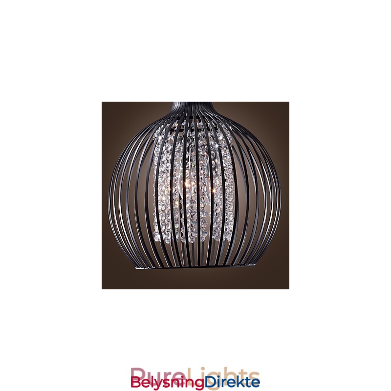 Moderne Og Moderne Lykt I Krystall I Ministil Med Galvanisert Pendellampe