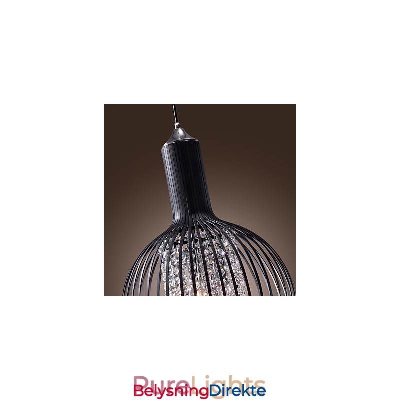 Moderne Og Moderne Lykt I Krystall I Ministil Med Galvanisert Pendellampe