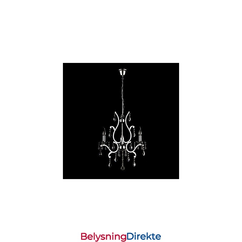 Krystalllysekrone Med 3 Lys I Metall