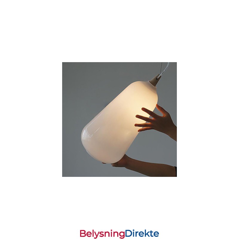 Melkehvit Glassflaske Pendellampe Naturlig Kurvet