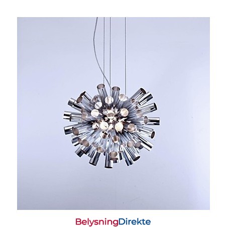 Moderne, Samtidskunstnerisk Pendellampe I Børstet Metall