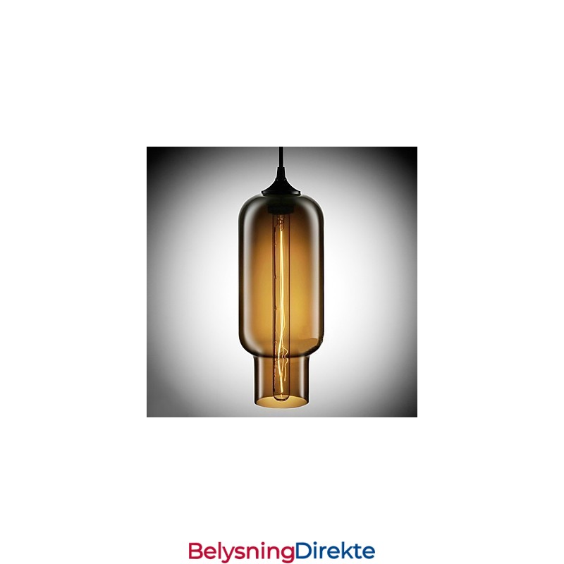 70W Moderne Glasspendellampe I Brunt Bobledesign
