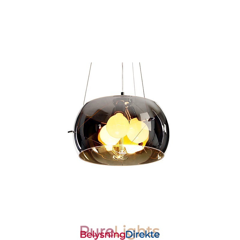 Moderne, Sjarmerende Taklampe I Italiensk Stil Med 3 Lys Og Svart, Gjennomsiktig Skjerm