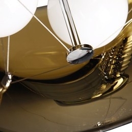 Moderne, Sjarmerende Taklampe I Italiensk Stil Med 3 Lys Og Svart, Gjennomsiktig Skjerm