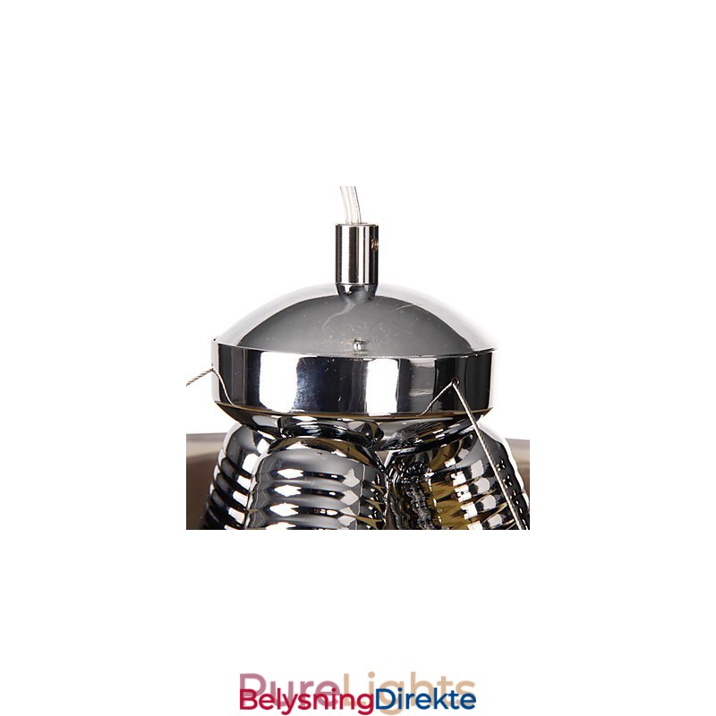 Moderne, Sjarmerende Taklampe I Italiensk Stil Med 3 Lys Og Svart, Gjennomsiktig Skjerm