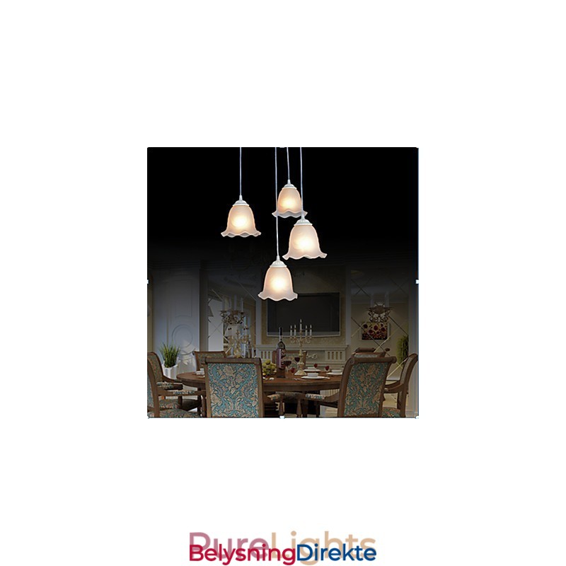 Pendel Med Fire Lys Hvit Europeisk Retro Klassisk