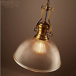 Amerikansk Retro Europeisk Lysekrone Med Enkelt Hode I Klart Glass