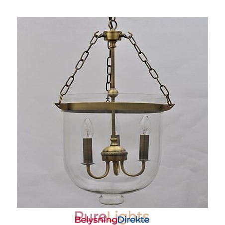 Amerikansk Landlig Vintage Tempelklokke Glasslysekrone