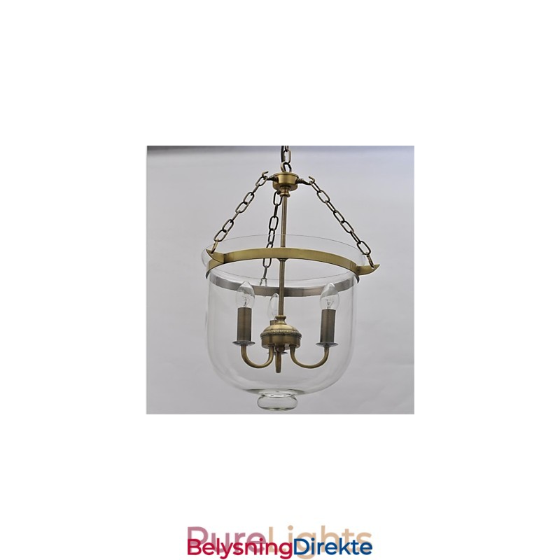 Amerikansk Landlig Vintage Tempelklokke Glasslysekrone