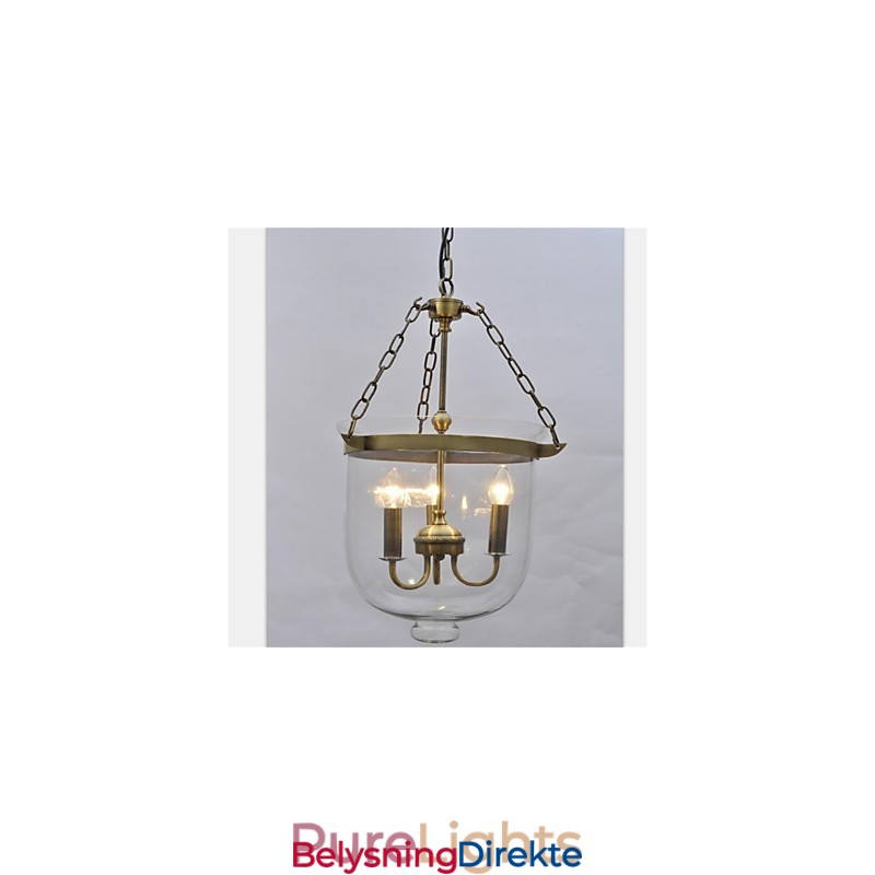 Amerikansk Landlig Vintage Tempelklokke Glasslysekrone