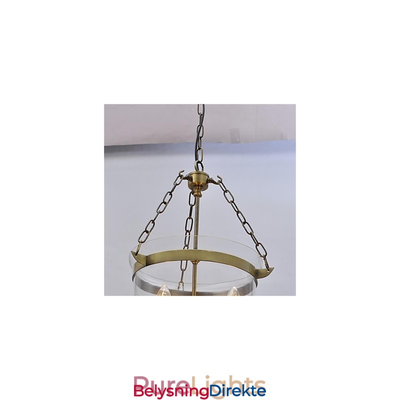 Amerikansk Landlig Vintage Tempelklokke Glasslysekrone