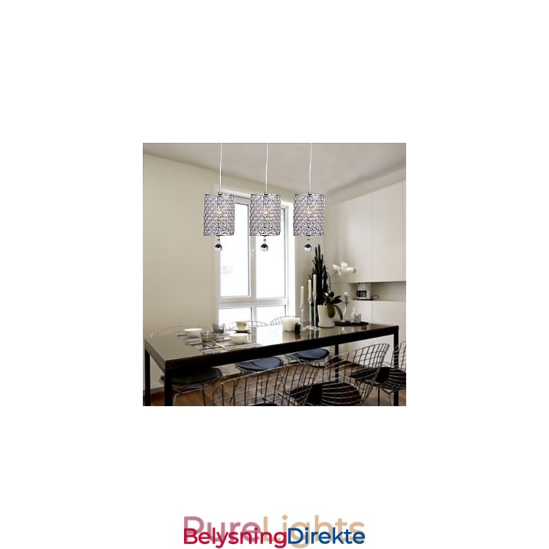 Moderne Og Moderne Krystallkrommetallpendellampe