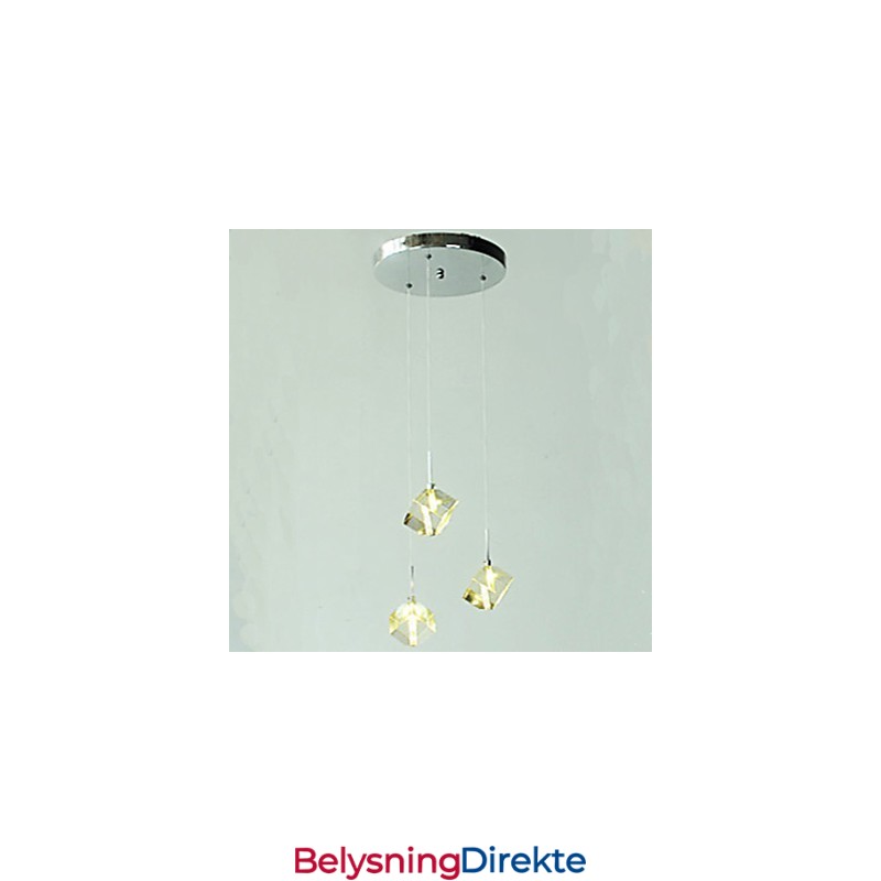 Mote Krystalllampe Med Tre Hoder Krystallanheng
