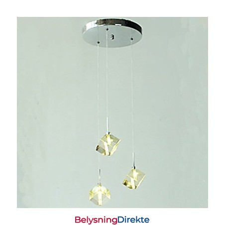 Mote Krystalllampe Med Tre Hoder Krystallanheng