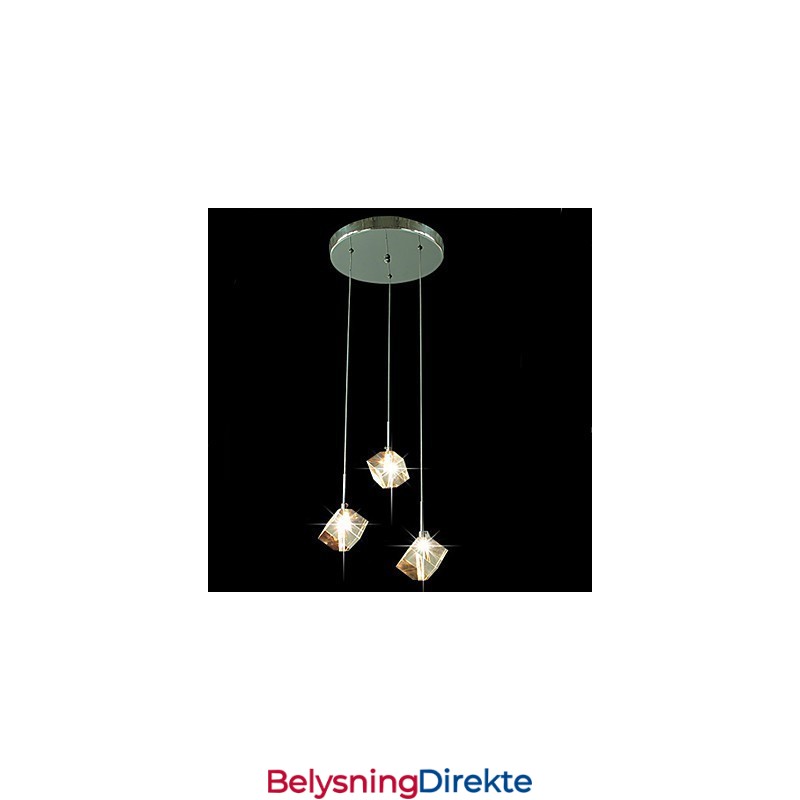 Mote Krystalllampe Med Tre Hoder Krystallanheng