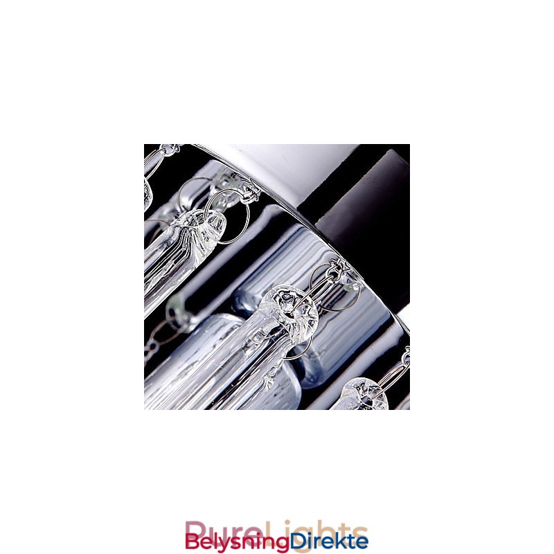 Moderne Pendellampe Med 3 Lys Og Glassstang