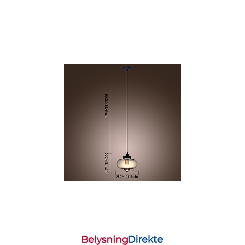 Gjennomsiktig Glasspendellampe I Brunt Bobledesign