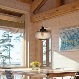 Gjennomsiktig Glasspendellampe I Brunt Bobledesign