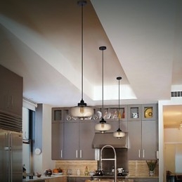 Gjennomsiktig Glasspendellampe I Brunt Bobledesign