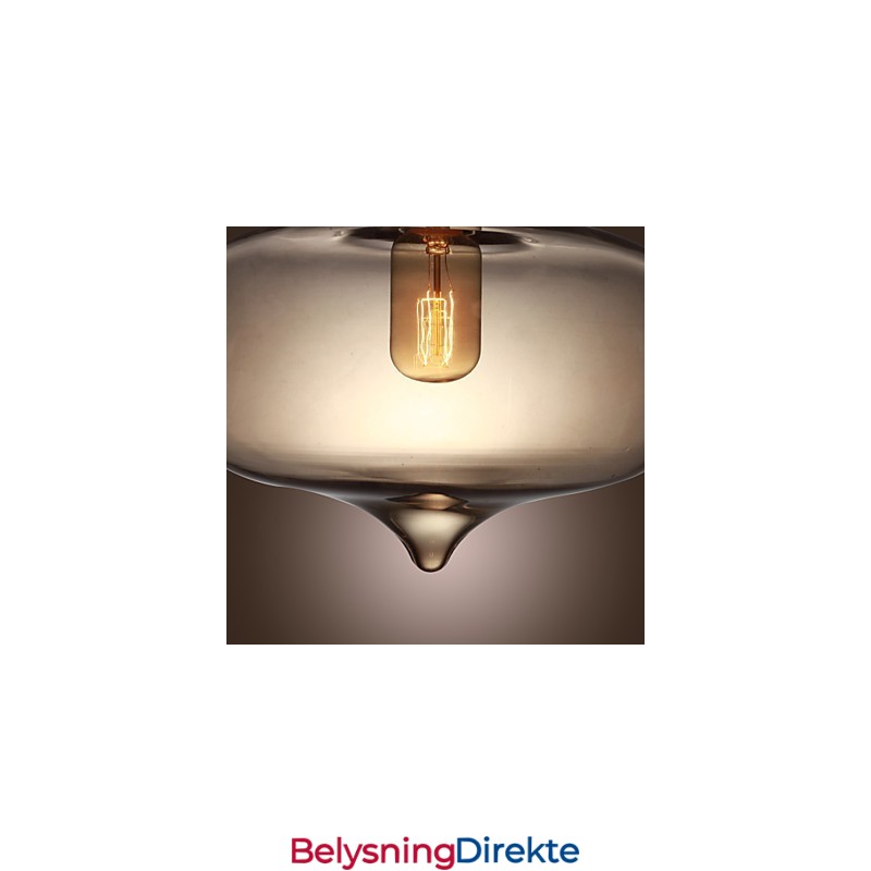 Gjennomsiktig Glasspendellampe I Brunt Bobledesign