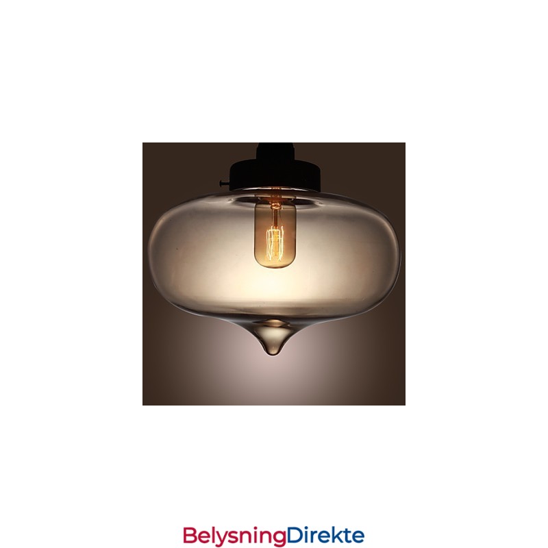 Gjennomsiktig Glasspendellampe I Brunt Bobledesign