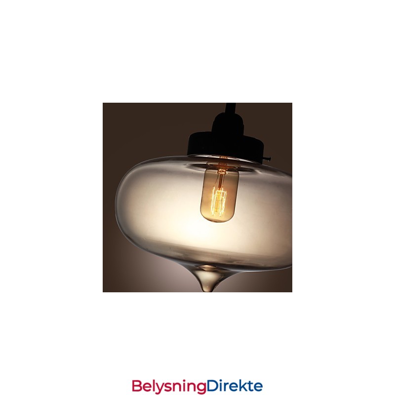 Gjennomsiktig Glasspendellampe I Brunt Bobledesign