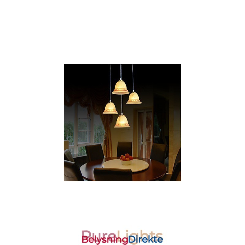 Pendel Med Fire Lys I Bronse Europeisk Retroklassiker