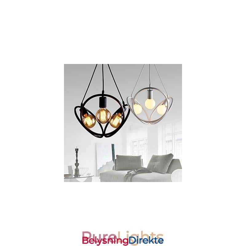 3-Lys Lysekrone Anhengslampe Tradisjonell Klassisk Retro Metall