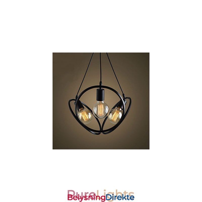 3-Lys Lysekrone Anhengslampe Tradisjonell Klassisk Retro Metall