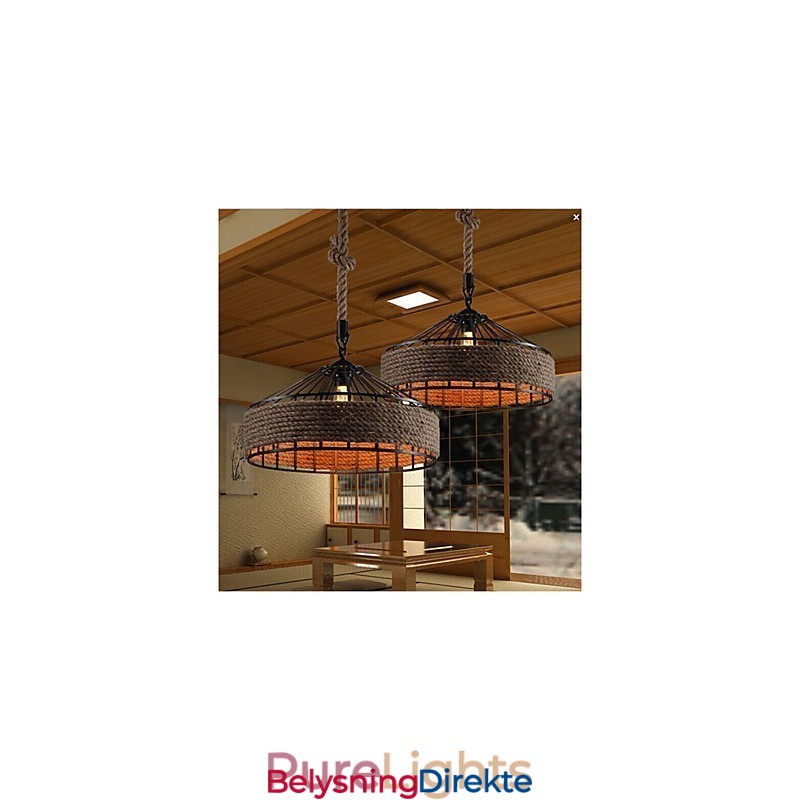 2 Lys Landlig Designer Andre Metalllysekrone Anhengslampe